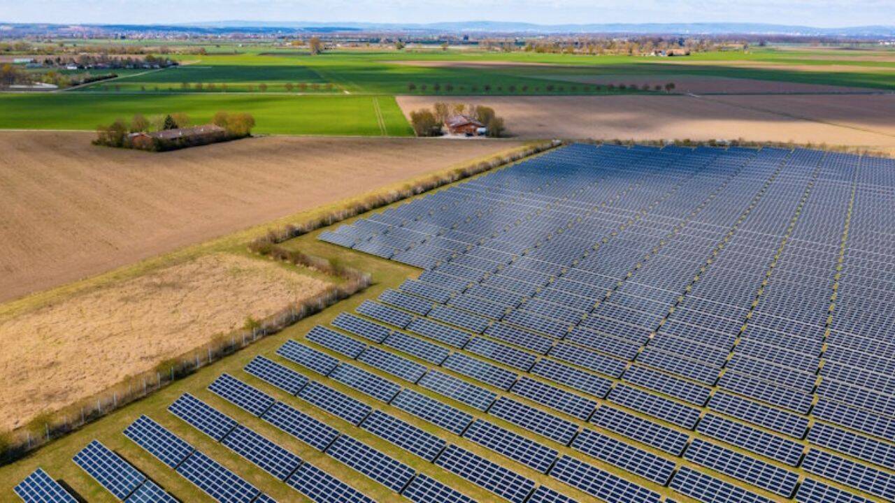 teren cu panouri fotovoltaice